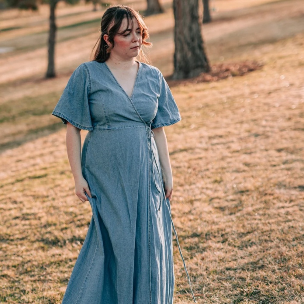 Blue Wrap Maxi Dress - Women